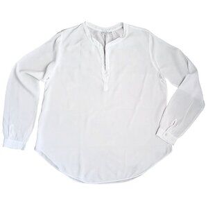 Velvet by Graham & Spencer White Women’s Blouse Long Sleeve Minimal Top, Size M